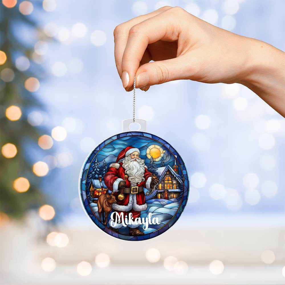 Personalized Acrylic Santa Ornament