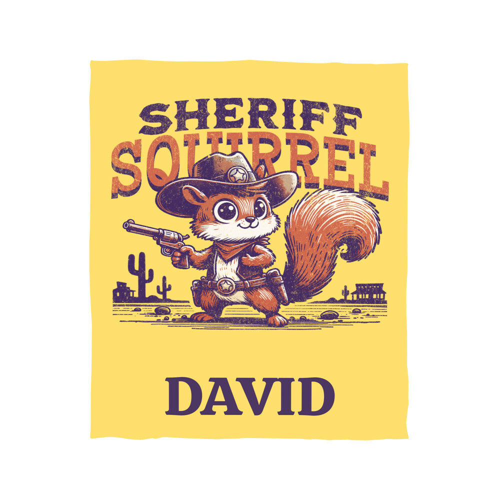 Personalized Sheriff Squirrel - Mink Touch Fleece Blanket