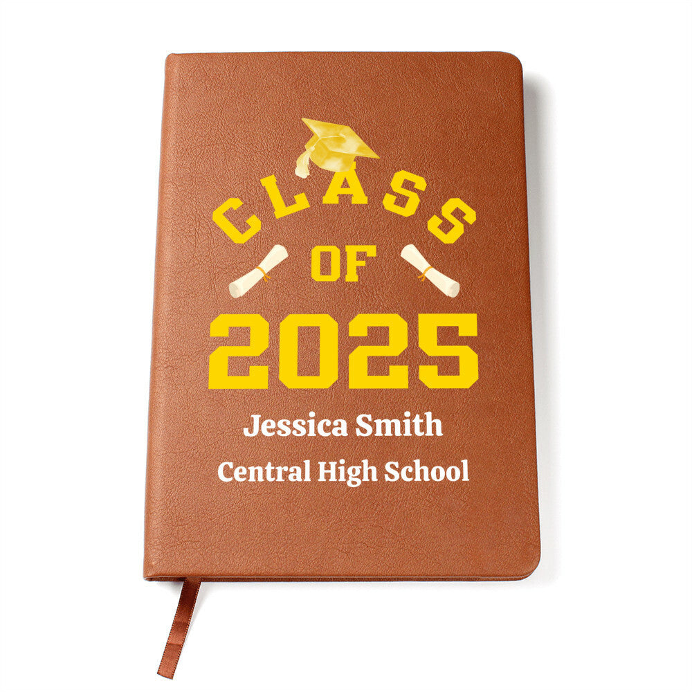 Personalized Class Of 2025 Gold & White - Graphic Journal