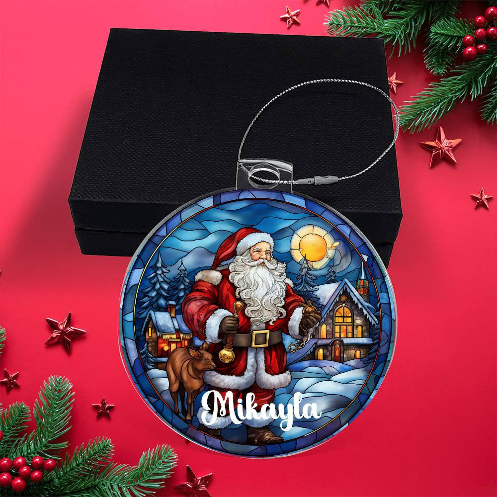 Personalized Acrylic Santa Ornament