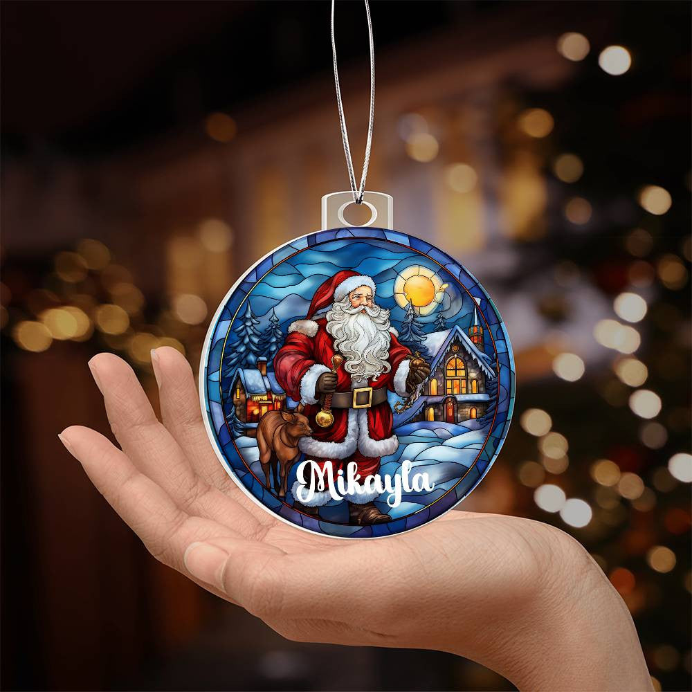 Personalized Acrylic Santa Ornament