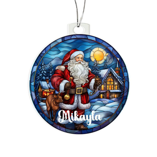 Personalized Acrylic Santa Ornament