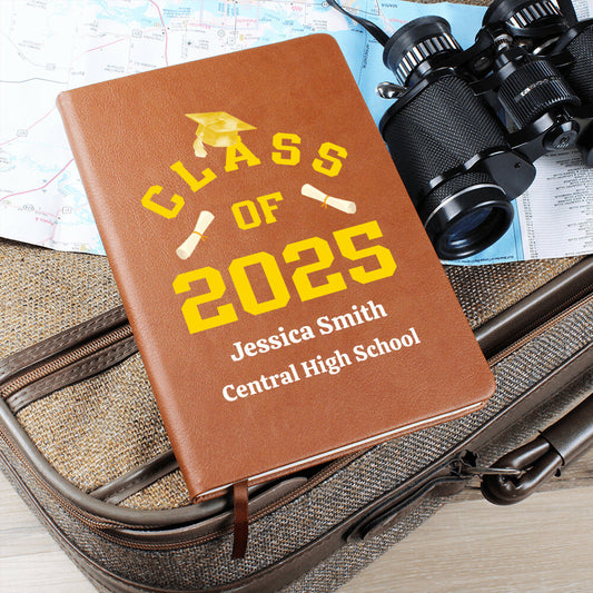 Personalized Class Of 2025 Gold & White - Graphic Journal