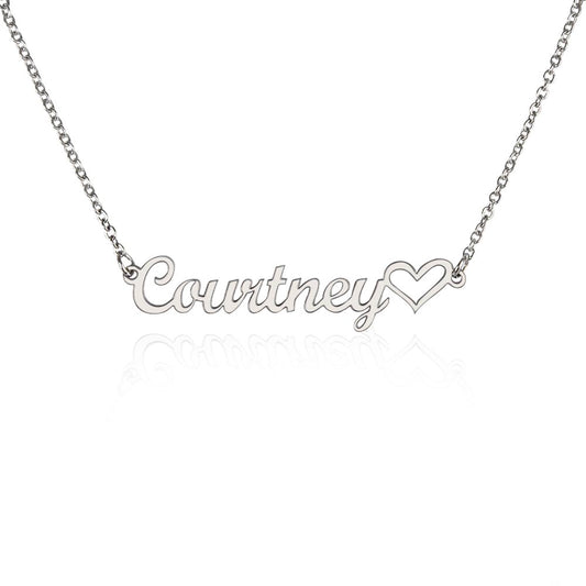 Name + Heart Necklace No Message Card