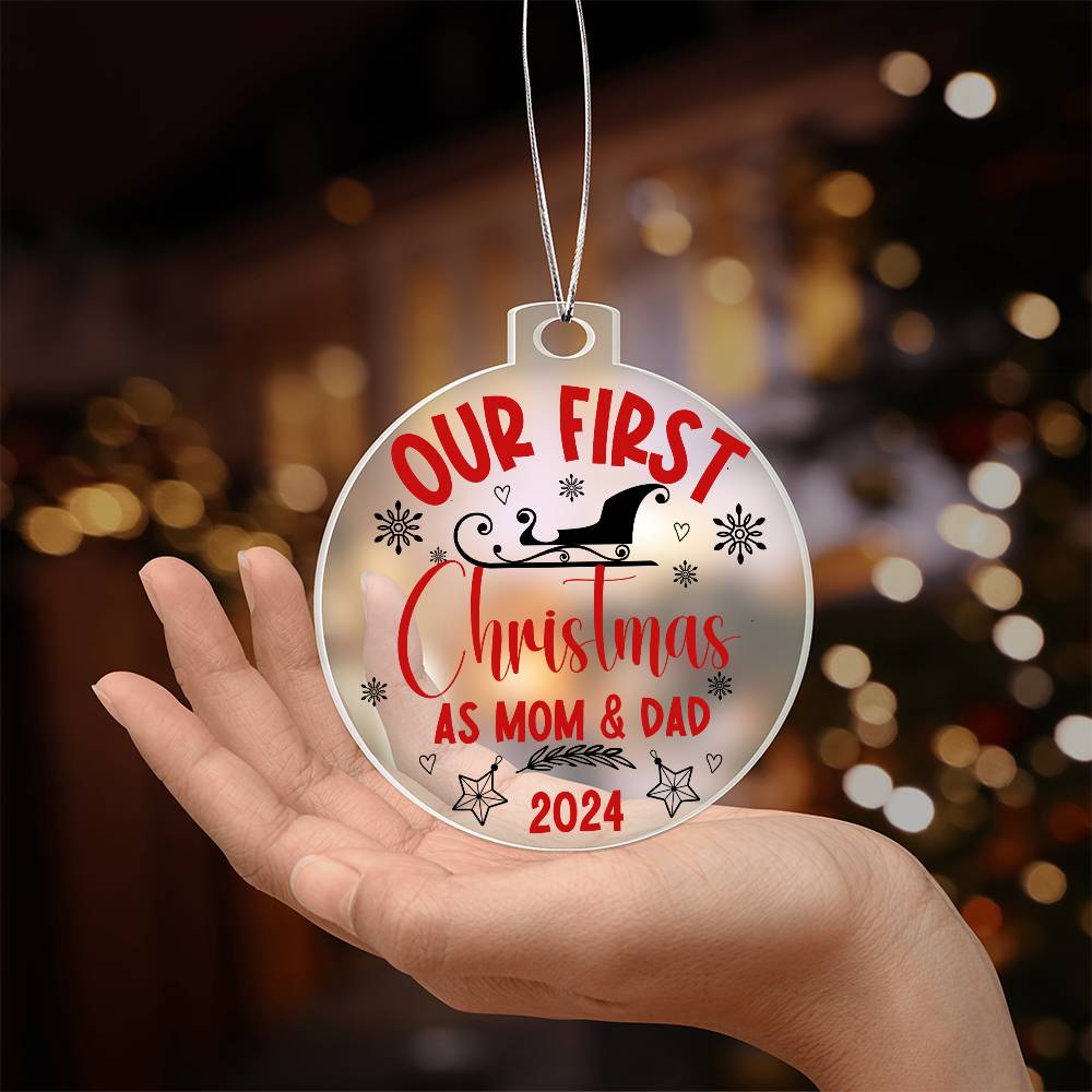 Our First Christmas as Mom & Dad - Ornament Red