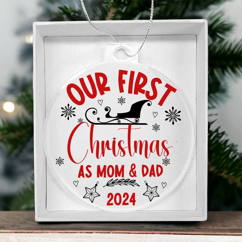 Our First Christmas as Mom & Dad - Ornament Red
