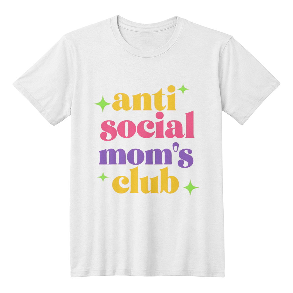 anti social mom's club - t shirt front print