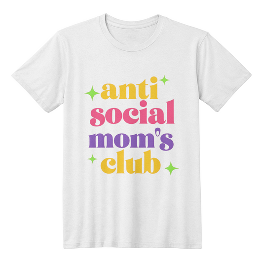 anti social mom's club - t shirt front print