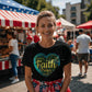 Faith Based Word Cloud Blue Heart - Bella + Canvas 3001 Jersey Tee