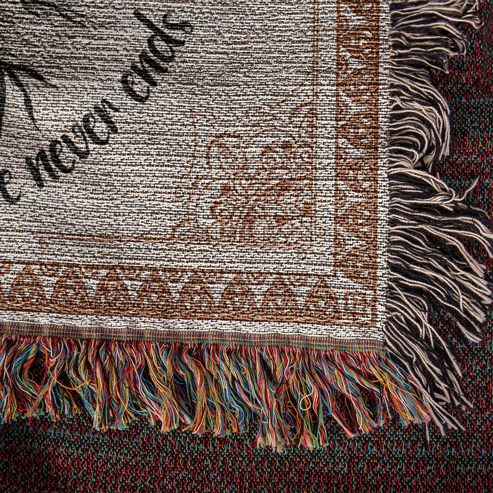 FAMILY WHERE LIFE BEGINS AND LOVE NEVER ENDS - WOVEN BLANKET