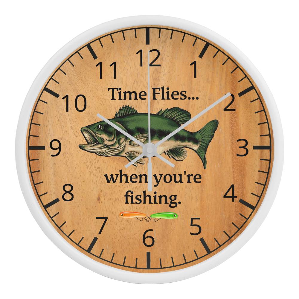 Time Flies When You're Fishing - Clock