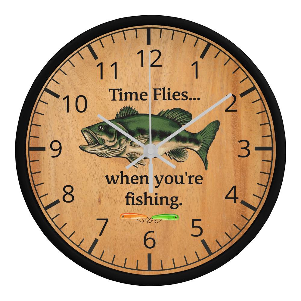 Time Flies When You're Fishing - Clock