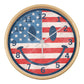Patriotic Smiley Face Clock - 10 Inch Wooden Clock