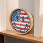 Patriotic Smiley Face Clock - 10 Inch Wooden Clock