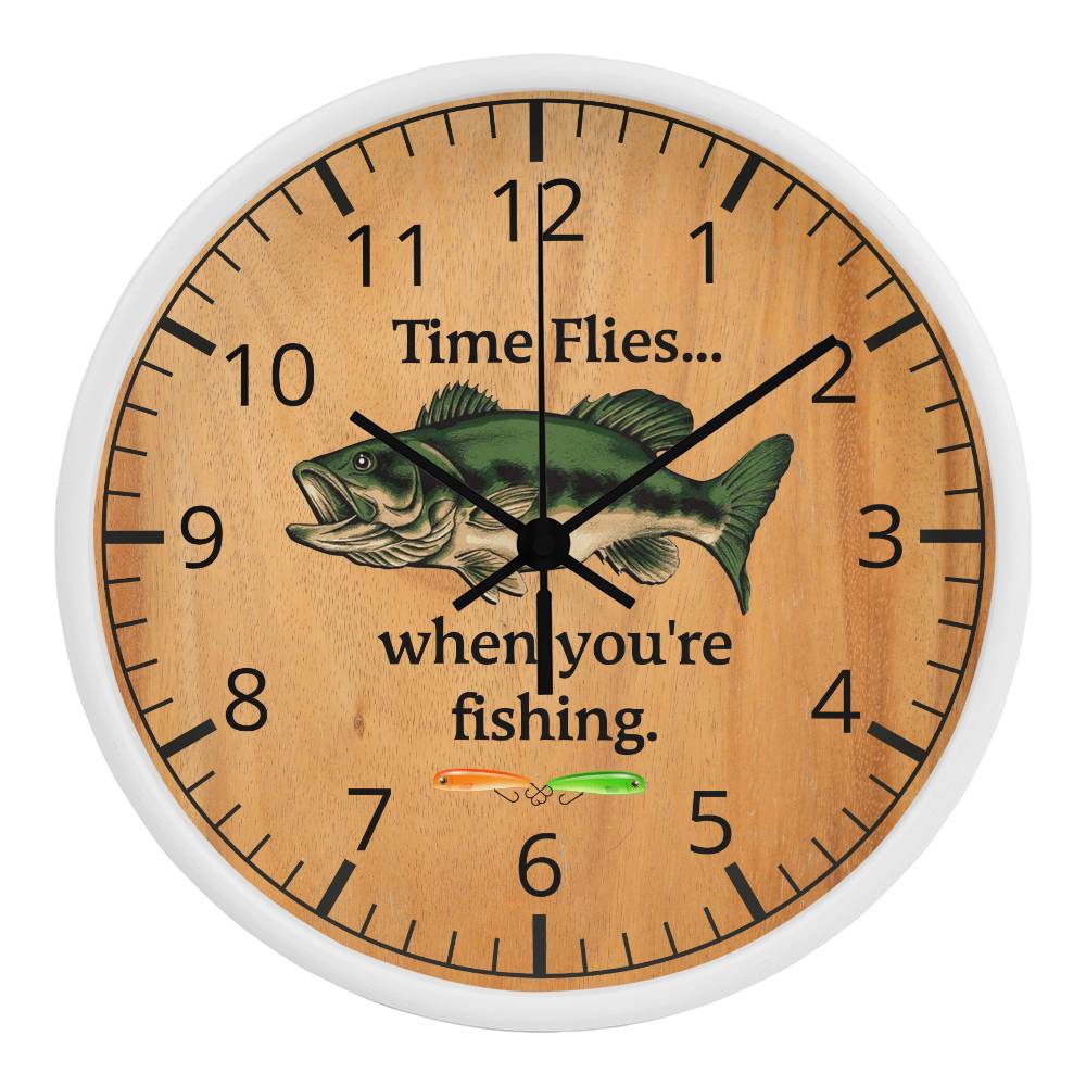 Time Flies When You're Fishing - Clock