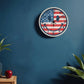 Patriotic Smiley Face Clock - 10 Inch Wooden Clock