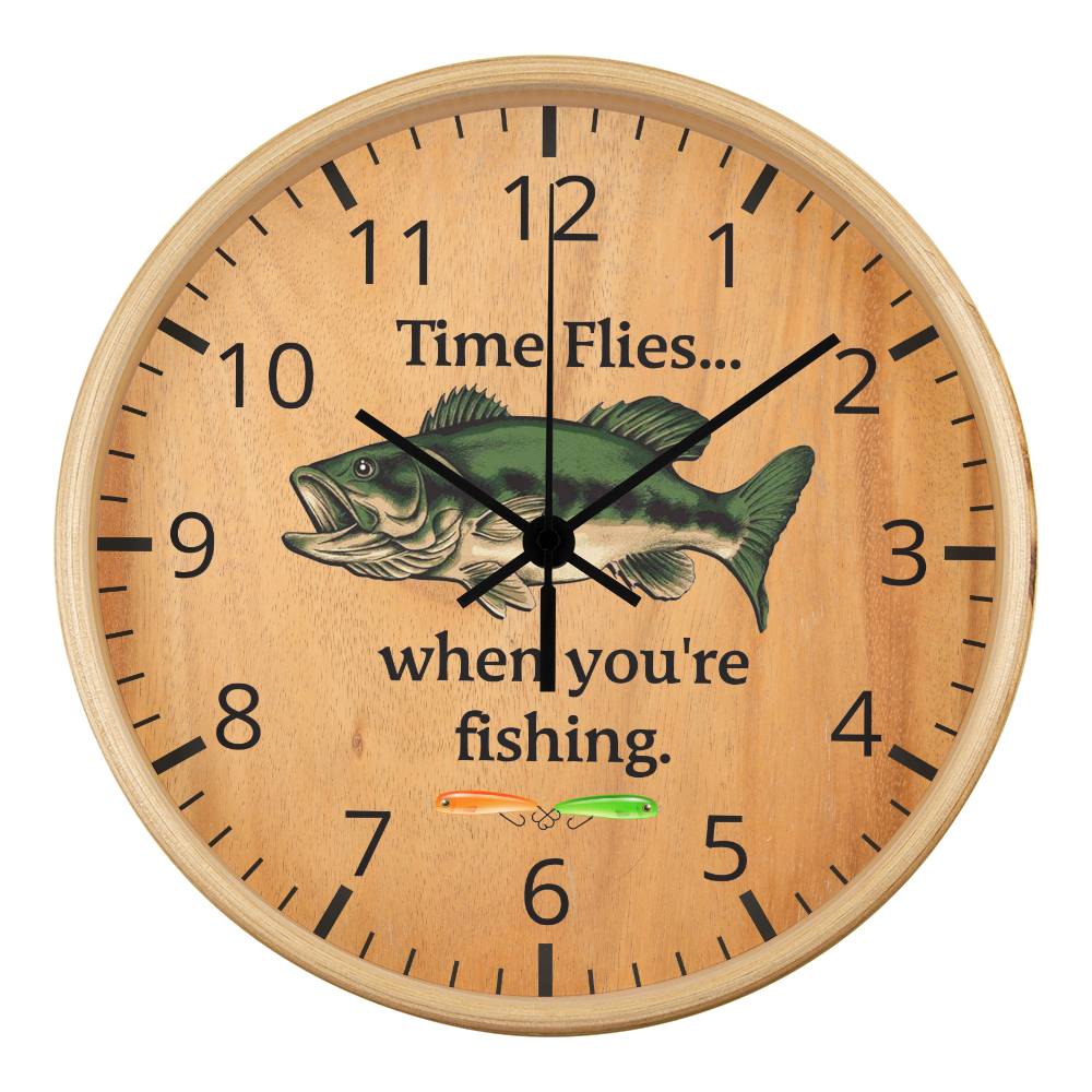 Time Flies When You're Fishing - Clock