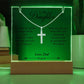 To My Daughter, You Light Up My Life Love Dad - Acrylic with Cross Necklace