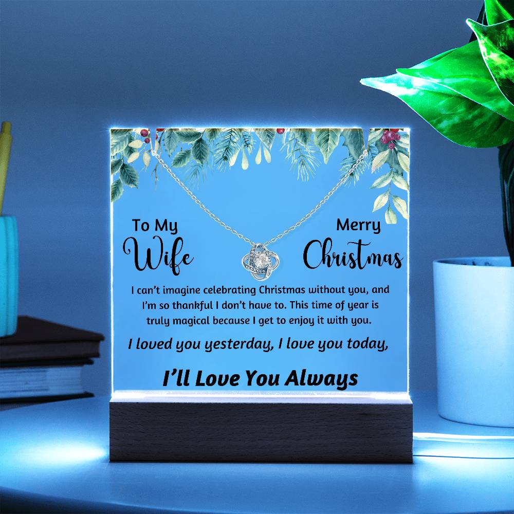 To My Wife - I can't imagine celebrating Christmas without you - Acrylic Bundle Love Knot Necklace