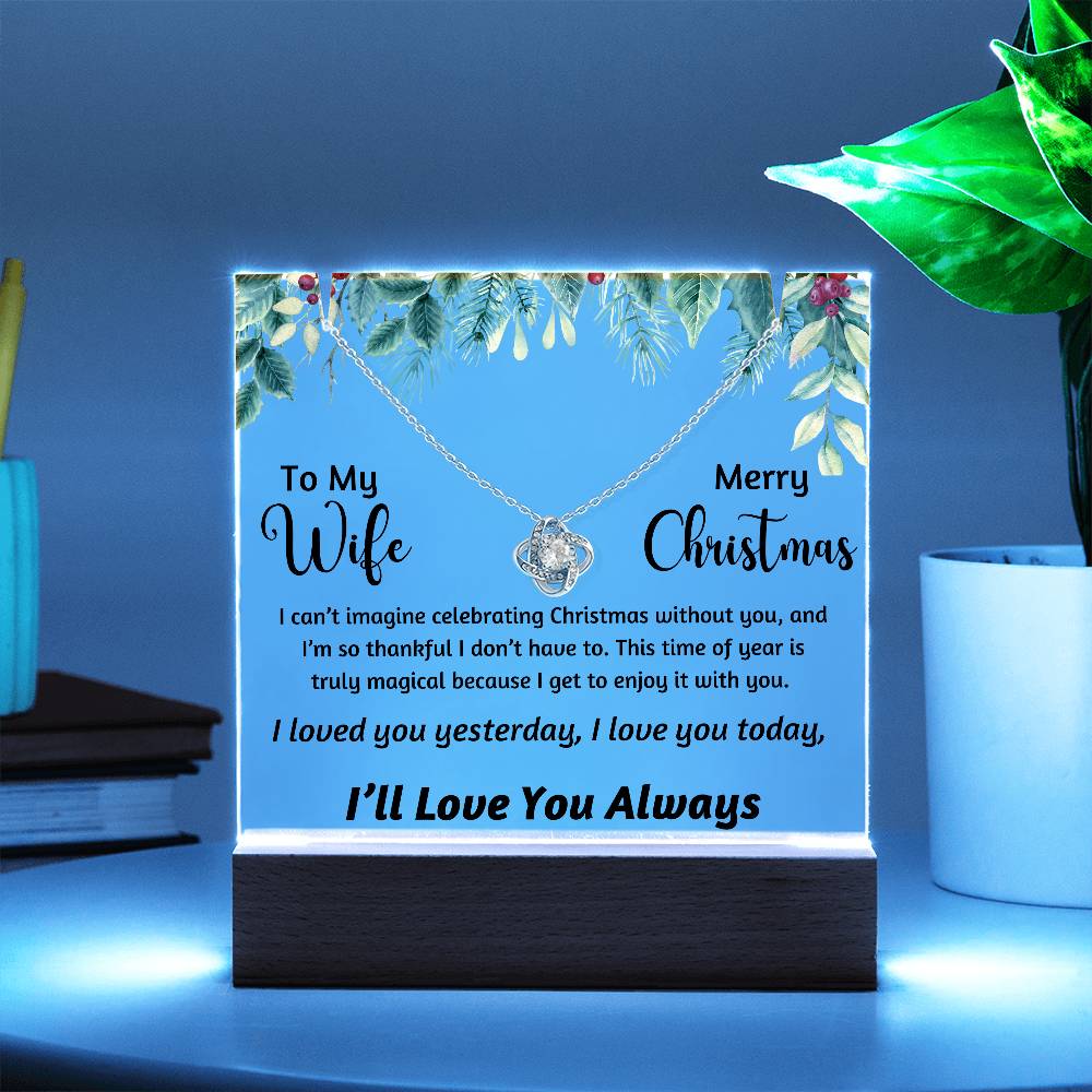 To My Wife - I can't imagine celebrating Christmas without you - Acrylic Bundle Love Knot Necklace