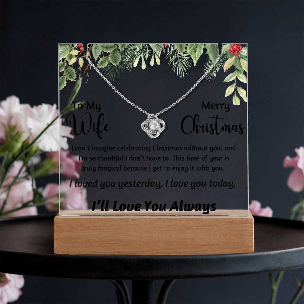 To My Wife - I can't imagine celebrating Christmas without you - Acrylic Bundle Love Knot Necklace