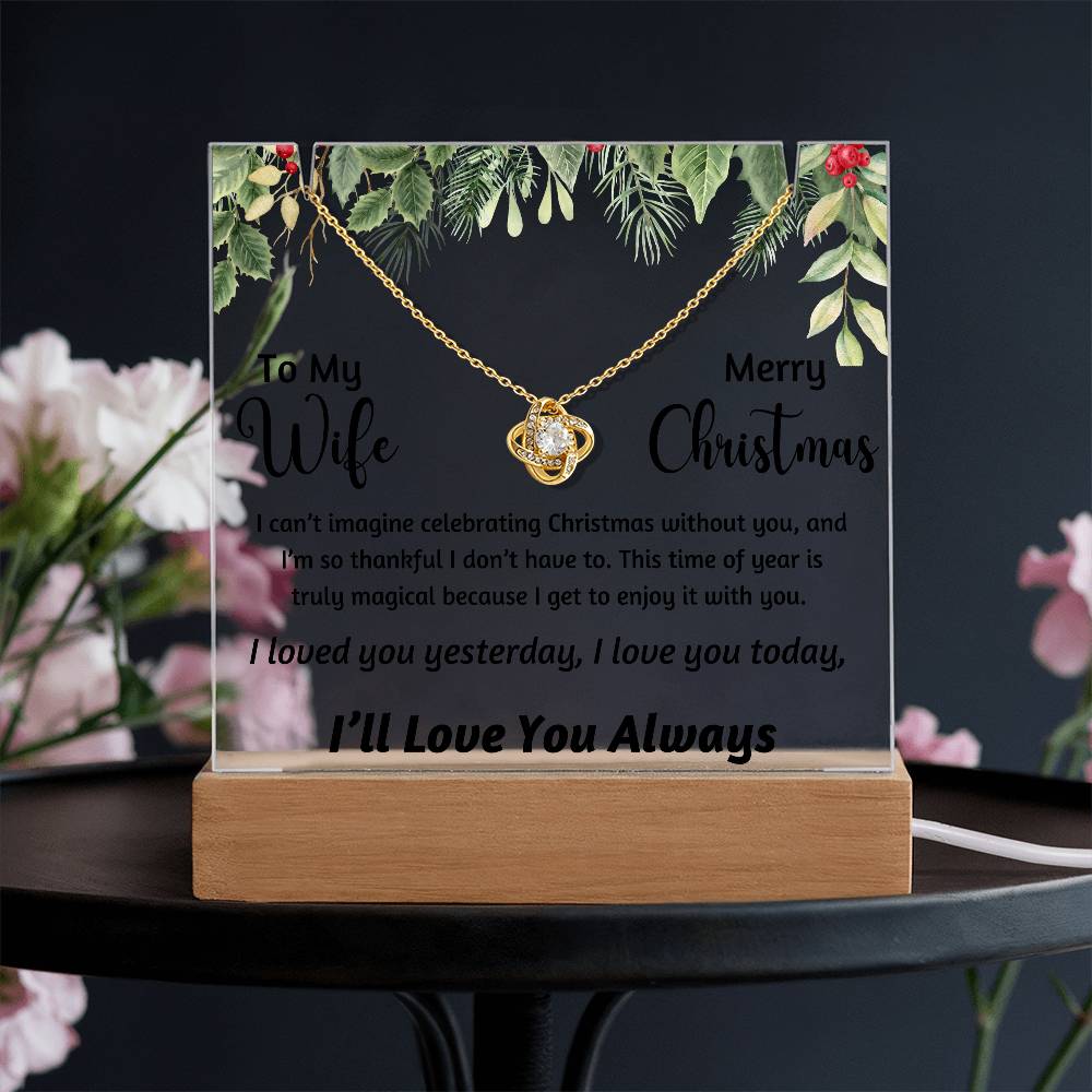 To My Wife - I can't imagine celebrating Christmas without you - Acrylic Bundle Love Knot Necklace