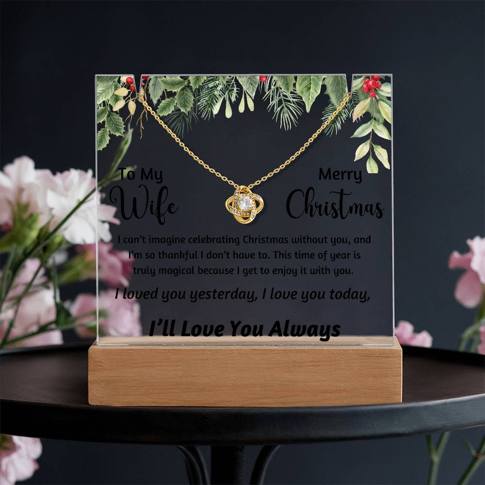 To My Wife - I can't imagine celebrating Christmas without you - Acrylic Bundle Love Knot Necklace